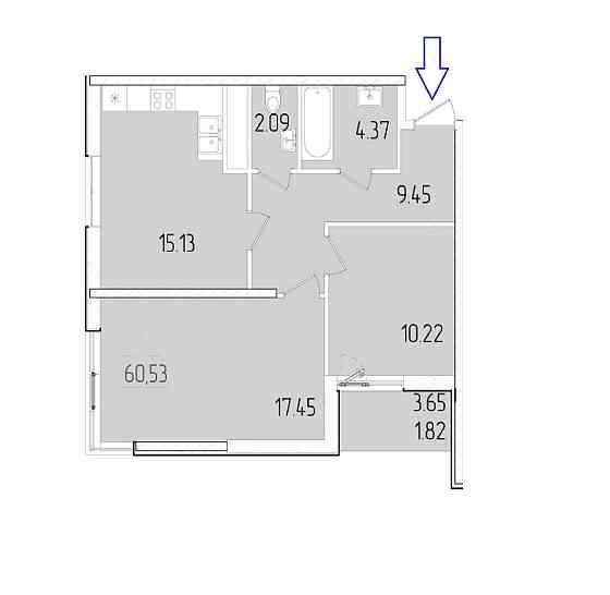 Квартира в зданому будинку в КадоррСіті. Двостороння. Середній поверх. Одеса