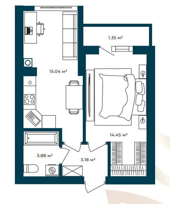 Квартира з першим внеском лише $9200. Розтермінування 3 роки Софіївська Борщагівка - зображення 1
