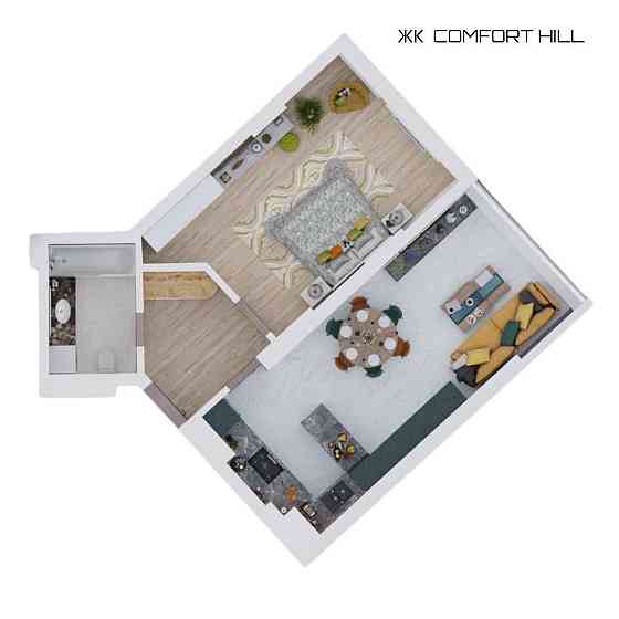 Продаж квартири 48,9м.кв з виглядом на місто від ЗАБУДОВНИКА Львів