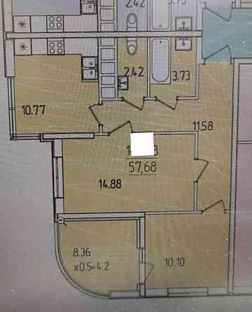 2 ком.квартира  с большим балконом 60 Жемчужина( 956-381) Одеса