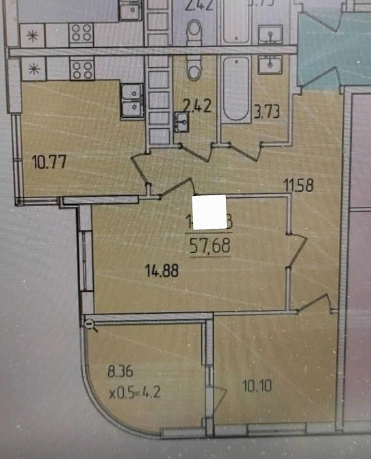 2 ком.квартира  с большим балконом 60 Жемчужина( 956-381) Одеса - зображення 2