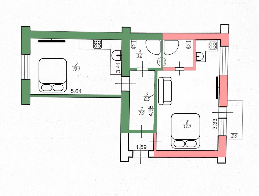 Продам 2 кімнатну квартиру в самому центрі міста вторинний ринок Івано-Франківськ - зображення 1