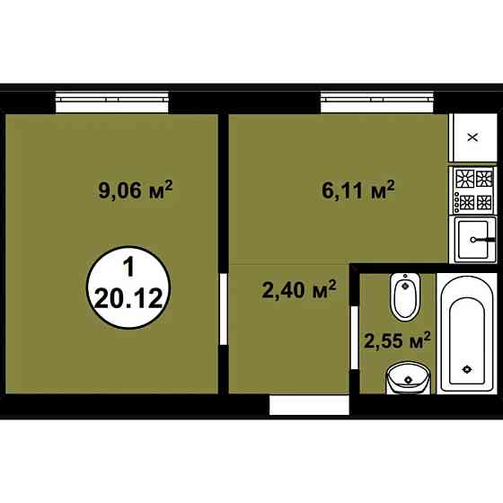 Продам 1-к. квартиру в новобудові, 20 м2, без комісії, Соф. Борщагівка Софіївська Борщагівка