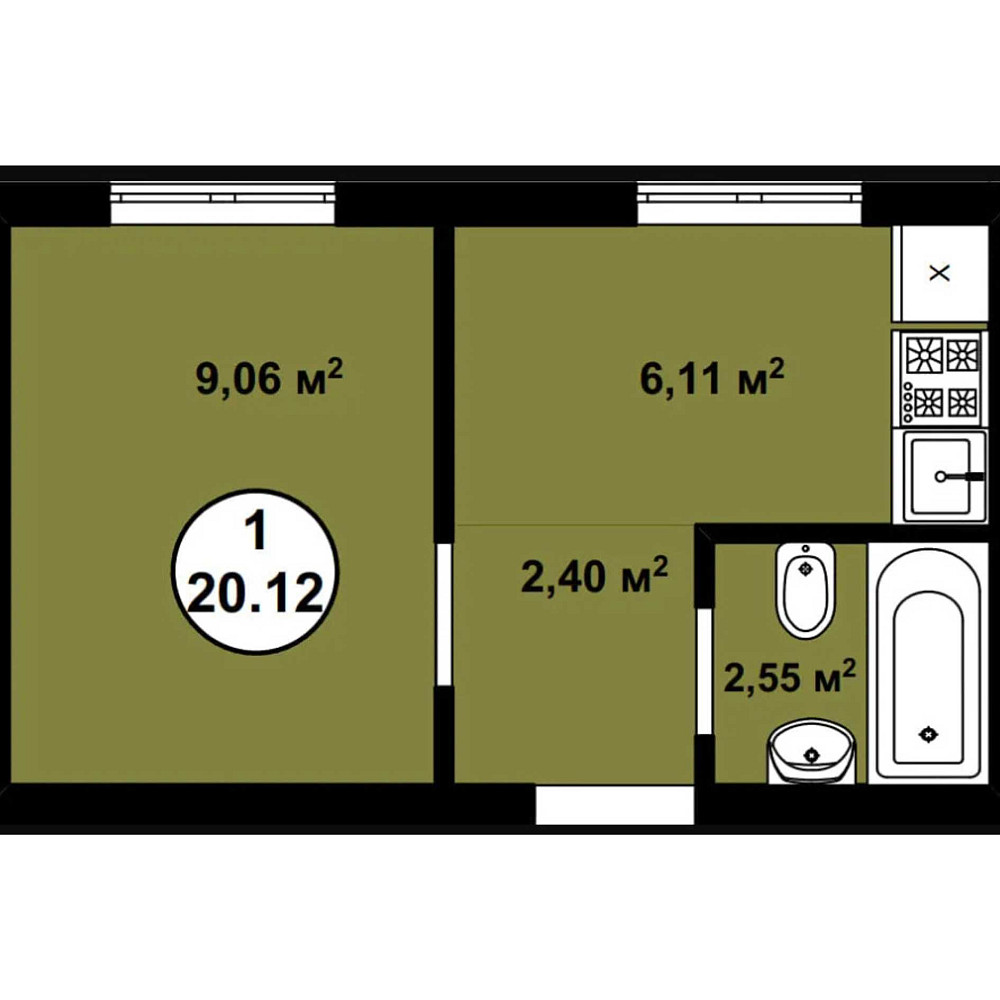 Продам 1-к. квартиру в новобудові, 20 м2, без комісії, Соф. Борщагівка Софіївська Борщагівка - зображення 2