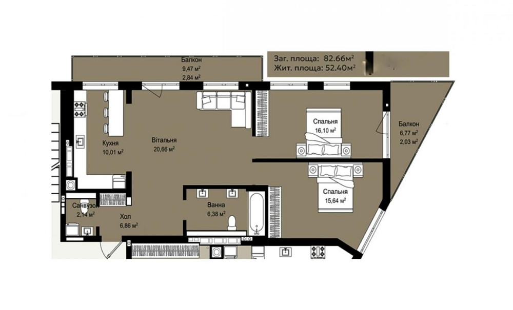 Продаж 3к квартири в ЖК бізнес класу Континент Клаб Львів - зображення 4