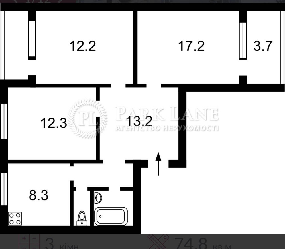 Трикімнатна квартира, Вадима Гетьмана, 44, Караваєви Дачі, М.Шулявська Київ - зображення 3