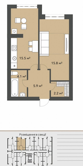 Продам 1кімнатну квартиру 43.5 м2 ,зданий Будинок+ключі , 20хвметро Ак Софіївська Борщагівка - зображення 7