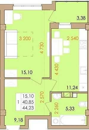 1к. квартира, новобудова ЖК Європейський квартал, 45м2, квартира мрії! Полтава - зображення 5