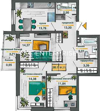 Продаж 3к квартири в ЖК Сирецькі Сади, вул. Виговського Киев