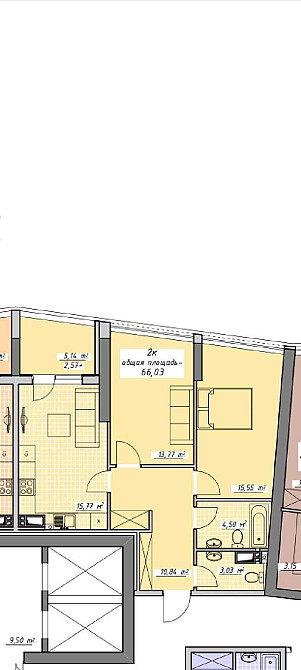 ЖК Атмосфера. Аркадия.  2х ком 65,69м.кв. Одеса - зображення 3