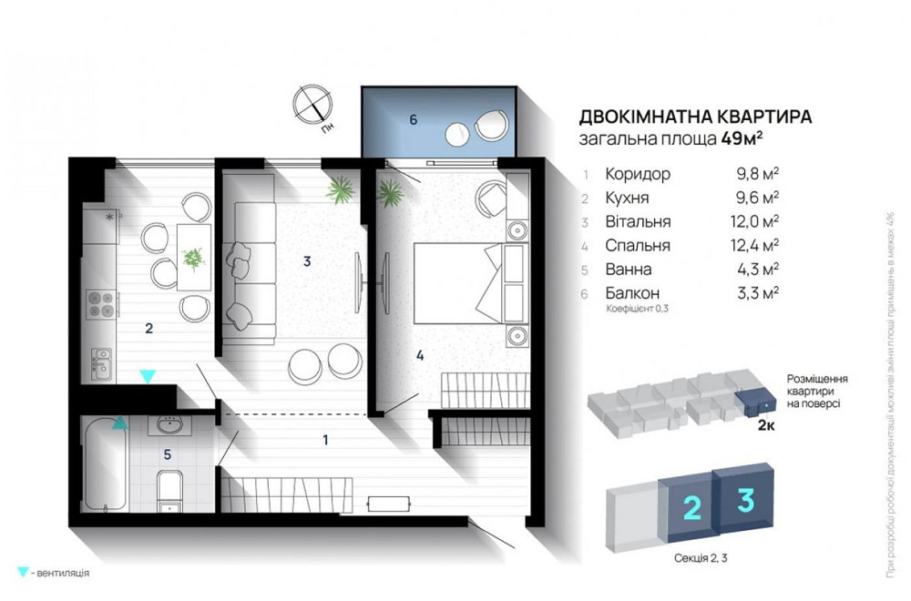 Двокімнатна  квартира біля Університету Нафти і Газу Івано-Франківськ - зображення 4