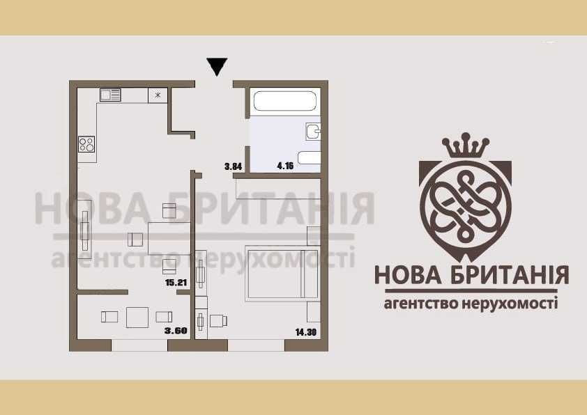 ВИДОВА 1к квартира 41м2, 10 поверх, будинок Лондон ЖК Нова Англія БЕЗ% Киев - изображение 1