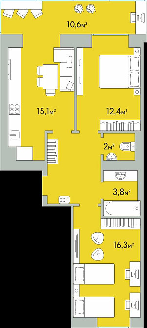 м. Луцьк, 2-х кімнатна квартира, ЖК Green Estate Луцьк - зображення 3