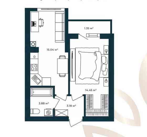 1 кімнатна квартира  від забудовника | 36 місяців розтермінування Софіївська Борщагівка