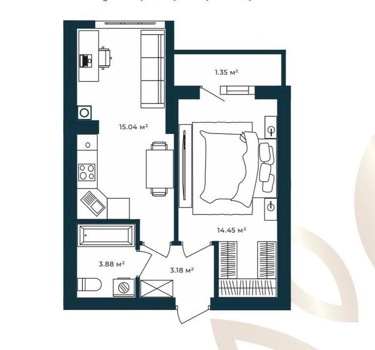 1 кімнатна квартира  від забудовника | 36 місяців розтермінування Софіївська Борщагівка - зображення 1