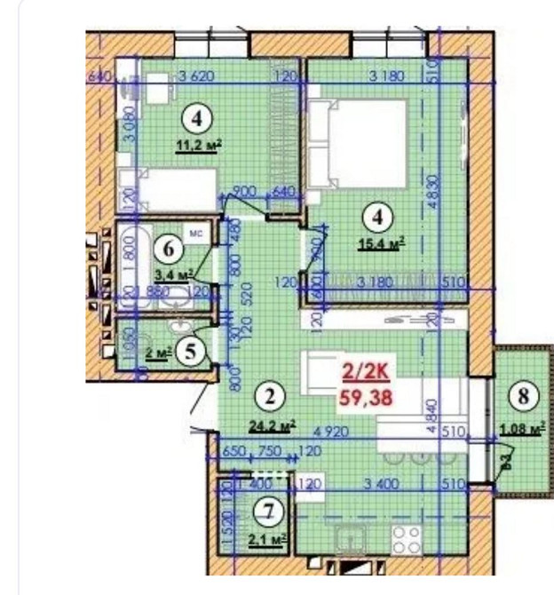 Продаж 2 кімнатної квартири в центральній частині міста вул Пчілки Калуш - изображение 2