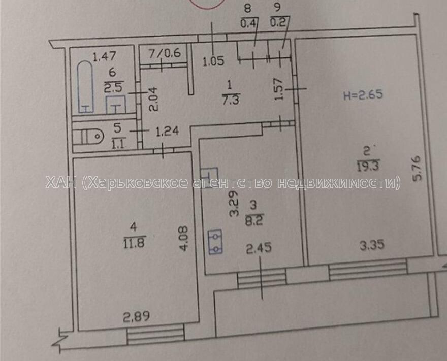 2-х кв56 квм на Салтовке, 535 мкр, недалеко от М Студенческая.М05 Харків - зображення 5