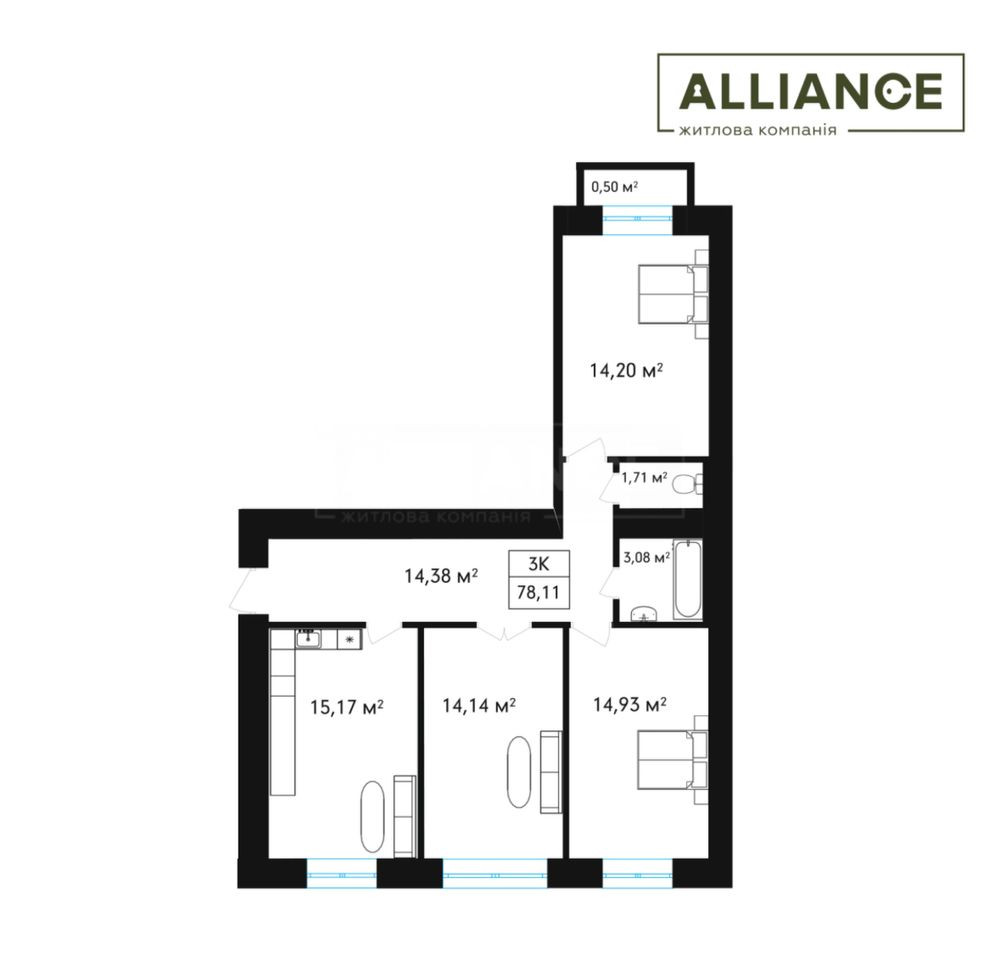 Велика 3к. квартира за дуже вигідною ціною Івано-Франківськ - зображення 8