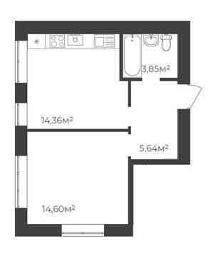 Однокімнатна квартира з балконом на 2 поверсі ЖК Молодість Ірпінь