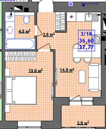 Доступна однокімнатна квартира в новому будинку Івано-Франківськ