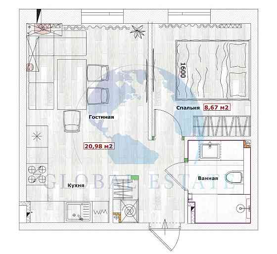 Однокімнатная квартира в Одесі. Одесса
