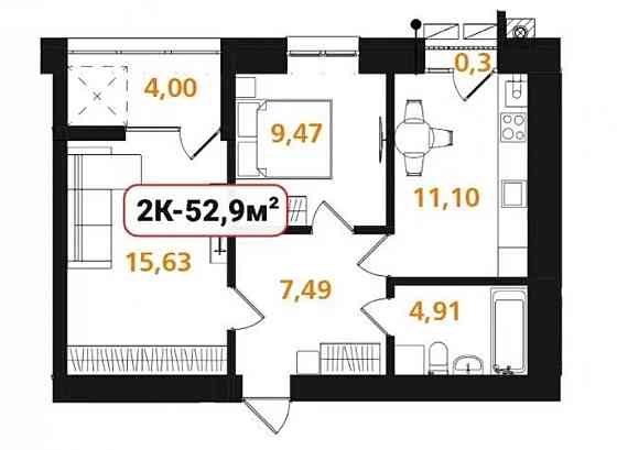 Двокімнатна квартира в містечку закритого типу Ивано-Франковск