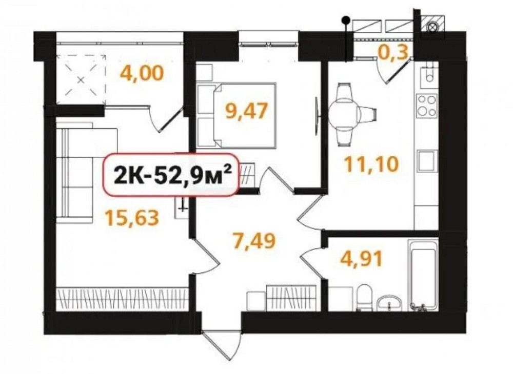 Двокімнатна квартира в містечку закритого типу Ивано-Франковск - изображение 2
