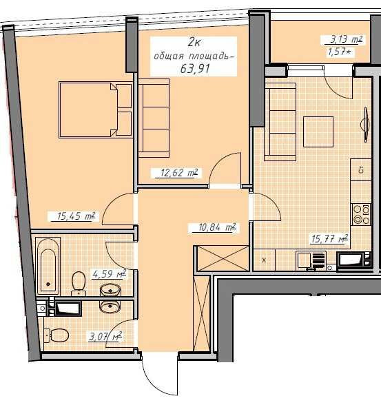 2х ком квартира с видом на море ЖК Атмосфера. Секция сдана. Одесса - изображение 3