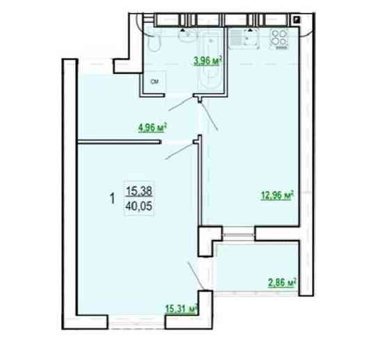 1к, 40м2, ЖК Гідропарк (Гидропарк, Героев Труда, Салтовка), 124748 Харків