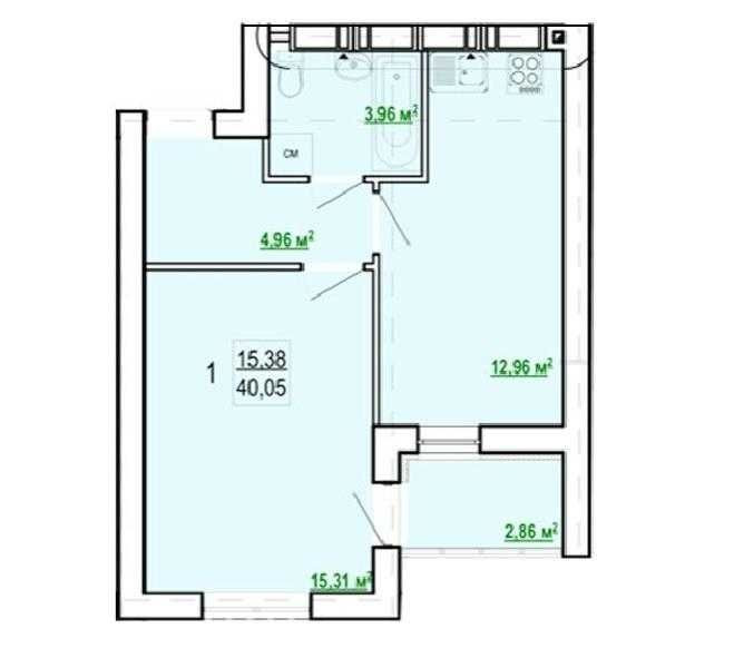 1к, 40м2, ЖК Гідропарк (Гидропарк, Героев Труда, Салтовка), 124748 Харків - зображення 3