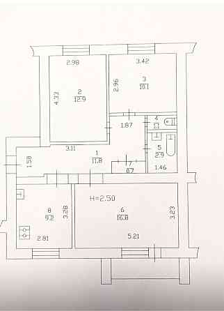 Продам 3-к. кв. улучшенной  планировки 70 кв.м Одесская Харків