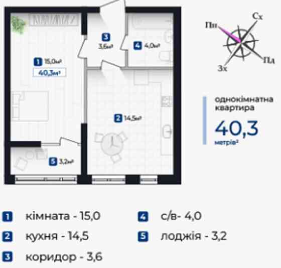 Однокімнатна квартира поруч з центром Ивано-Франковск