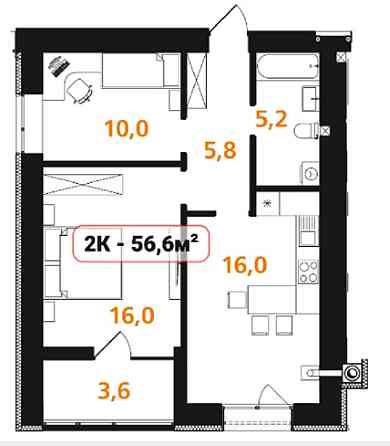 Продаж двокімнатної квартири в містечку закритого типу Ивано-Франковск