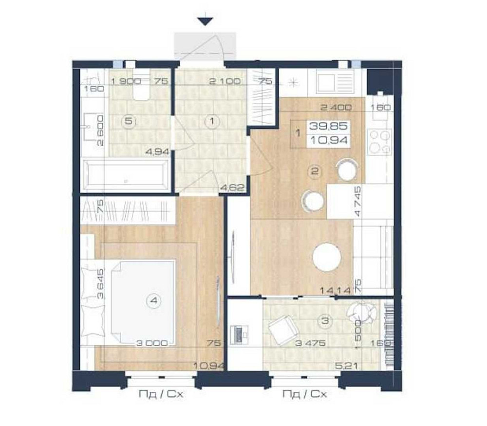 Продаж квартири роздільна 1к 40м², ЖК Оксфорд, будинок А-1 с.Чайки Чайки (Киевская обл.) - изображение 1