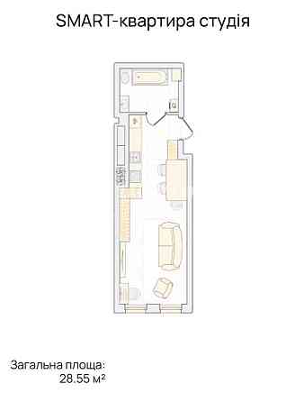 Без комісії. Продаж 1-к. квартири 28 кв.м., ст. м. Теремки Киев