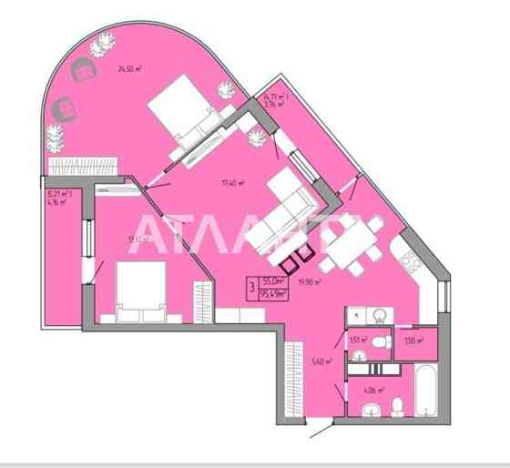 Цена ниже чем от застройщика и с таким видом в Акварель 3 больше нет! Одесса