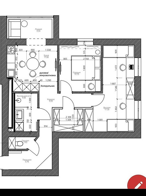ЖК ПОБЕДЫ 2 продам 2-комн квартиру 68м2 с черновыми работами  MV Харьков - изображение 2