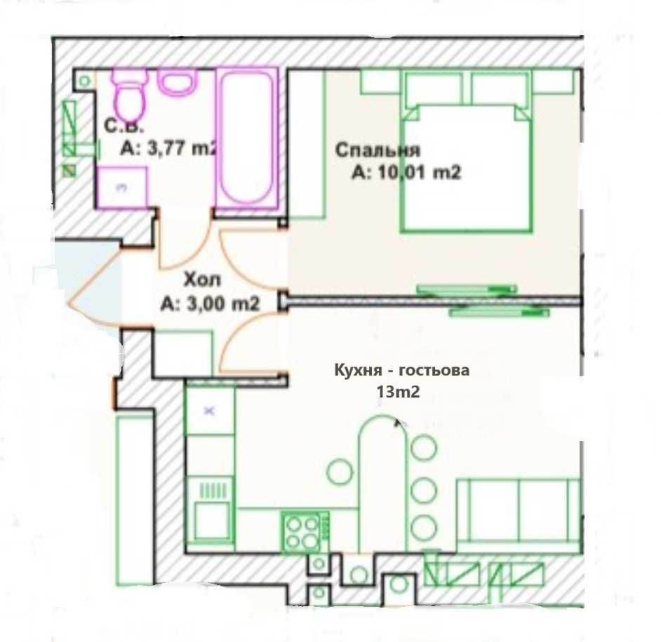 1 кім. квартира у центрі Ірпеня. ГАз/опалення. Вигідна пропозиція Ірпінь - зображення 3