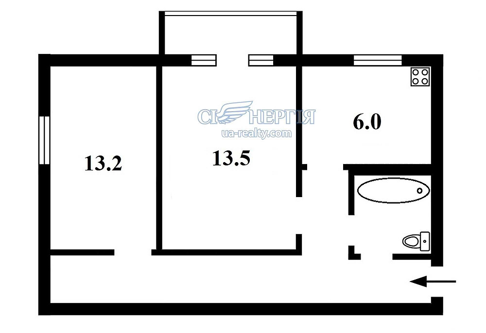 БЕЗ КОМІСІЇ! 2-кім 45 м.кв. Вишневе Європейська, 18 Вишневое - изображение 2
