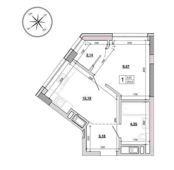 Продаж 1-кімнатної квартири по вул. Величковського Львов