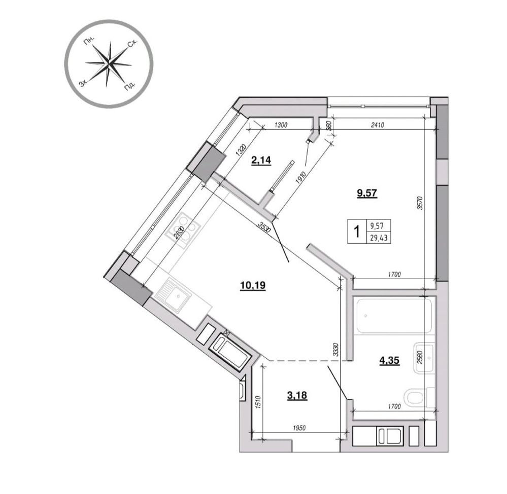 Продаж 1-кімнатної квартири по вул. Величковського Львів - зображення 2