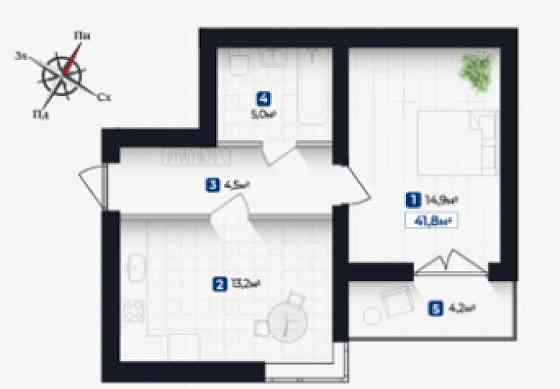Однокімнатна квартира вул Довженка Ивано-Франковск