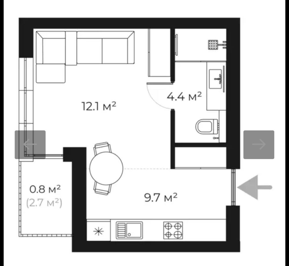Без комісії/Продаж 1к студія /ЖК Парк Ленд/Park Land Ужгород - изображение 6