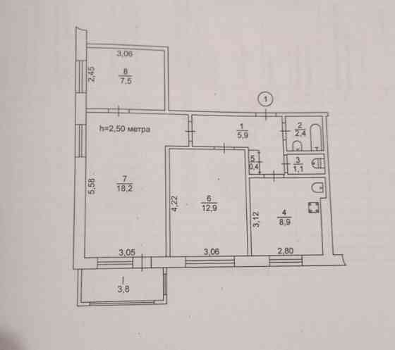 ЗАРІЧНИЙ, 3 кім.квартира, 1 поверх з балконом. Є - ВІДНОВЛЕННЯ можливе Кривой Рог