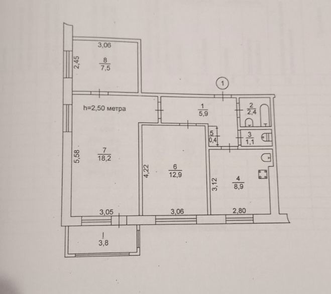 ЗАРІЧНИЙ, 3 кім.квартира, 1 поверх з балконом. Є - ВІДНОВЛЕННЯ можливе Кривой Рог - изображение 2