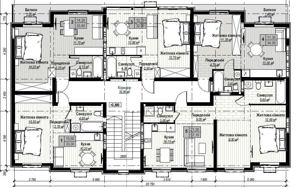 2К квартири, розтермінування на 5 років, Єоселя Чабаны - изображение 6