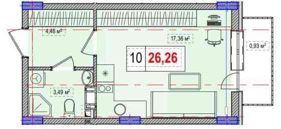Продам стильну студію на 4-му поверсі в Солом'янському р-ні Київ