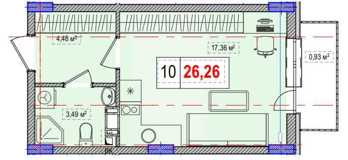 Продам стильну студію на 4-му поверсі в Солом'янському р-ні Київ - зображення 2
