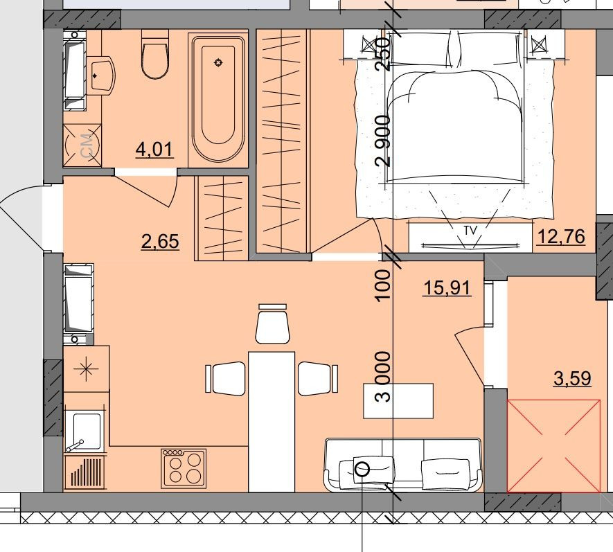 1 ком квартира в рассрочку Одеса - зображення 1