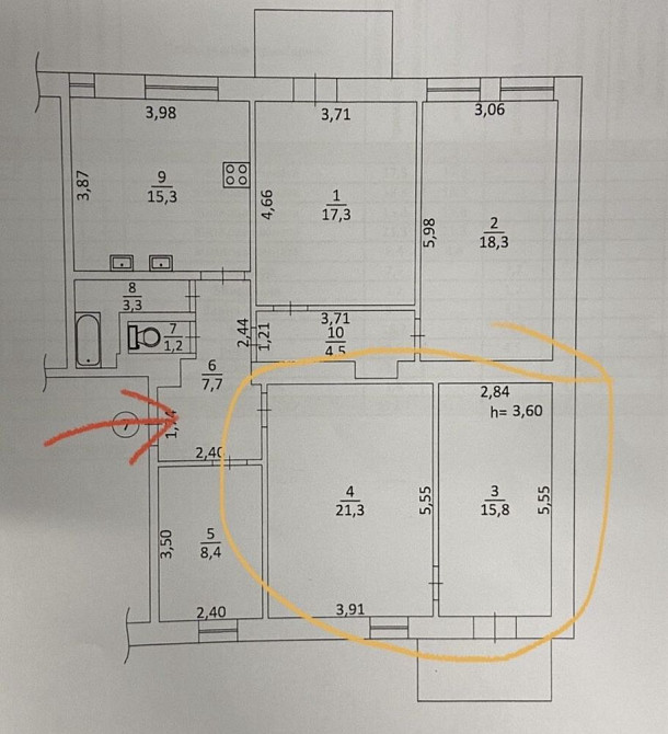 3я частина, 88/300 от 116кв коммуналка квартира центр  киев дмитревска Киев - изображение 2